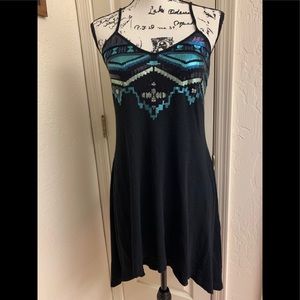 Express midi black dress with sequins